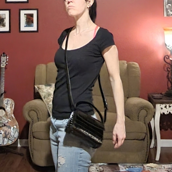 SOLD Balenciaga 8" croc embossed calfskin leather Ghost handbag shoulder purse - Picture 7 of 7